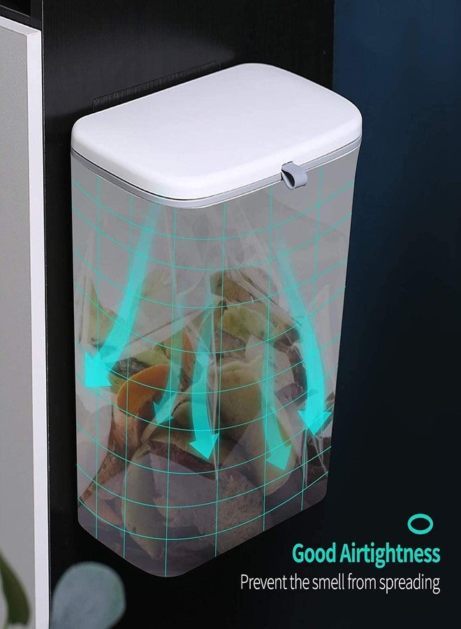 KEYOZA سلة مهملات معلقة من كيوزا مع غطاء، غطاء سلة مهملات معلق لخزانة المطبخ، سلة مهملات مثبتة على الباب تحت الحوض، مناسبة لحمام المركبات الترفيهية (أبيض) - Image 5